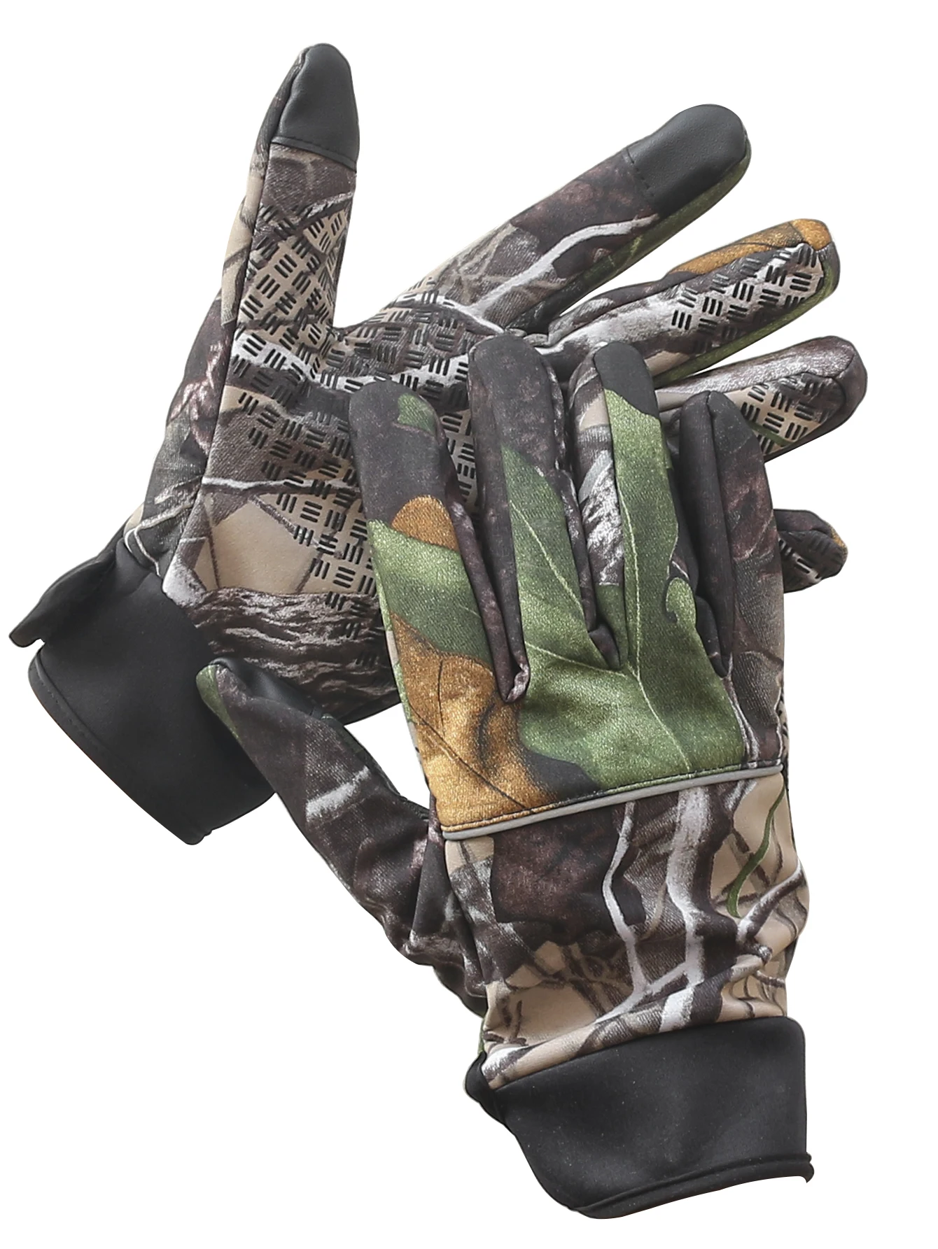 Guantes de caza para hombre, manoplas de dedo completo, antideslizantes, táctiles, de camuflaje, para deportes al aire libre, primavera y otoño - imagen 5