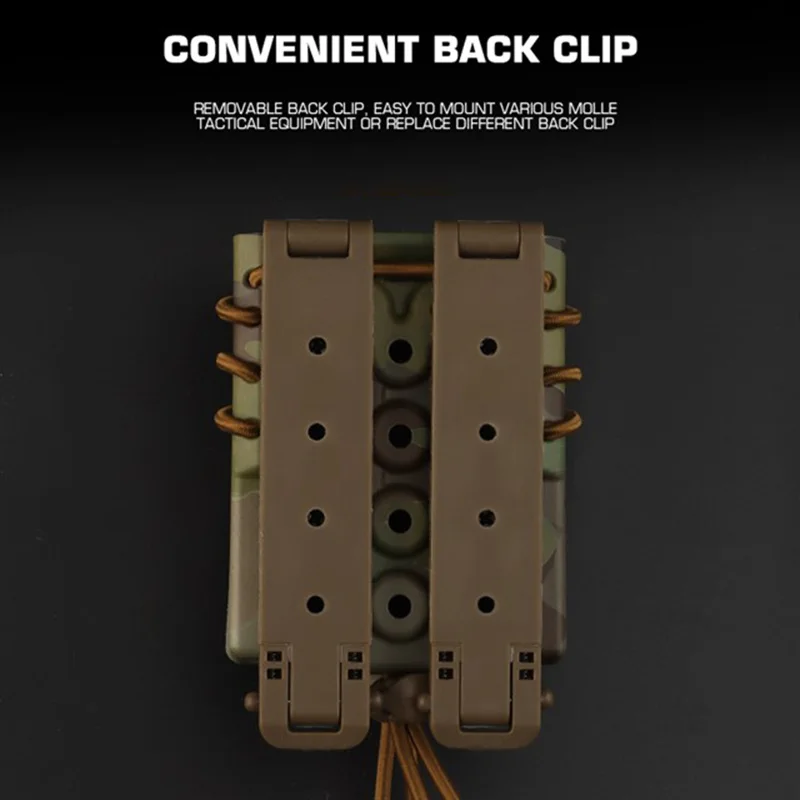 Bolsa táctica abierta superior M4 M14 M16 AR15 Mag y bolsa para pistola individual, soporte para linterna, bolsa para revistas Molle - imagen 5