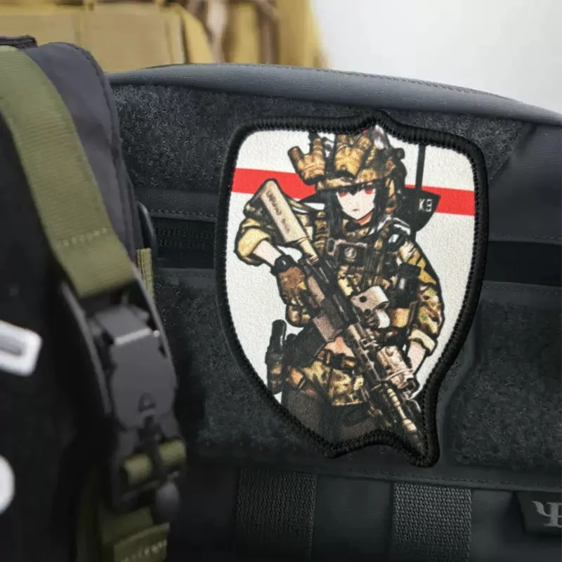 Parche táctico MOLLE moral militar chica anime pistola - imagen 5