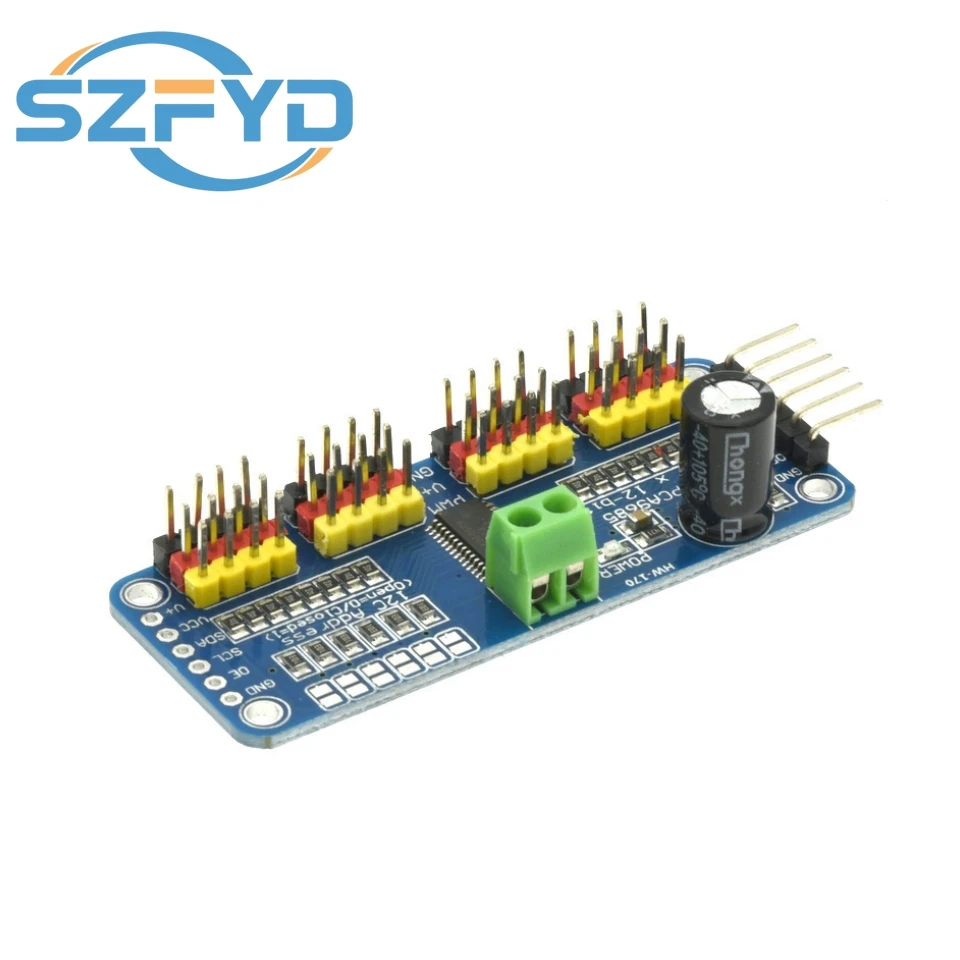 Módulo PCA9685 de interfaz I2C de controlador de servo escudo PWM de 16 canales y 12 bits para Raspberry Pi - imagen 4