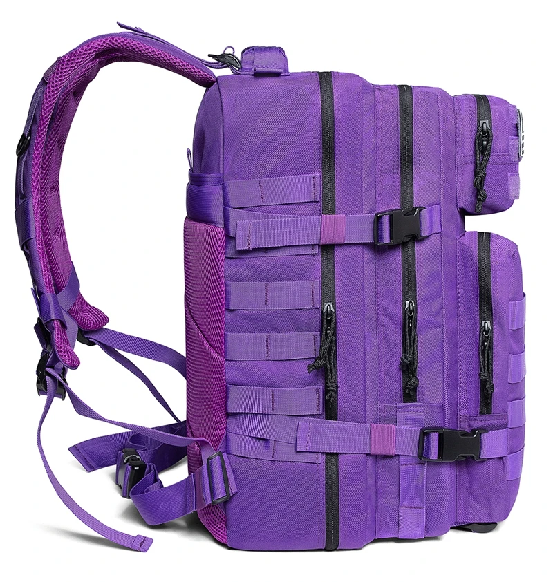 Mochilas estilo fitness para gimnasio de 45L para hombres/mujeres, entrenamiento táctico al aire libre, bolsa de supervivencia Molle, mochila para senderismo - imagen 3