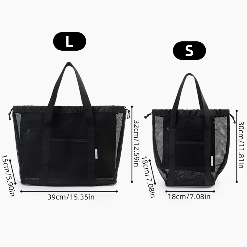 Bolsa de natación de playa de malla de gran capacidad, bolsillo de baño con separación en seco y húmedo, almacenamiento de viaje portátil, bolso de lavado, bolso de secado rápido - imagen 2