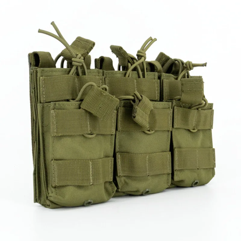 Bolsa táctica Universal Triple para revistas, bolsa de municiones Compatible con Molle de doble capa para soportes de municiones M4/M16, M14, AK, AR - imagen 4