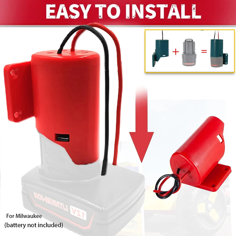 Adaptador de batería Power Wheels para Makita/Milwaukee/Bosch, conector de alimentación de batería de 12V, soporte de base con cables de 12 Awg