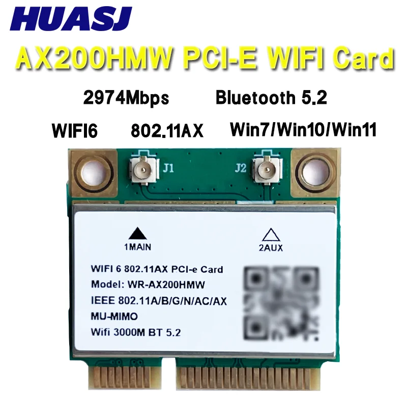 Tri Band 5374Mbps WiFi 6E 802.11ax/ac AX210HMW AX200HMW/AC7265 Mini PCI-E MU-MIMO 2x2 módulo Wifi Win10 para escritorio/portátil - imagen 2