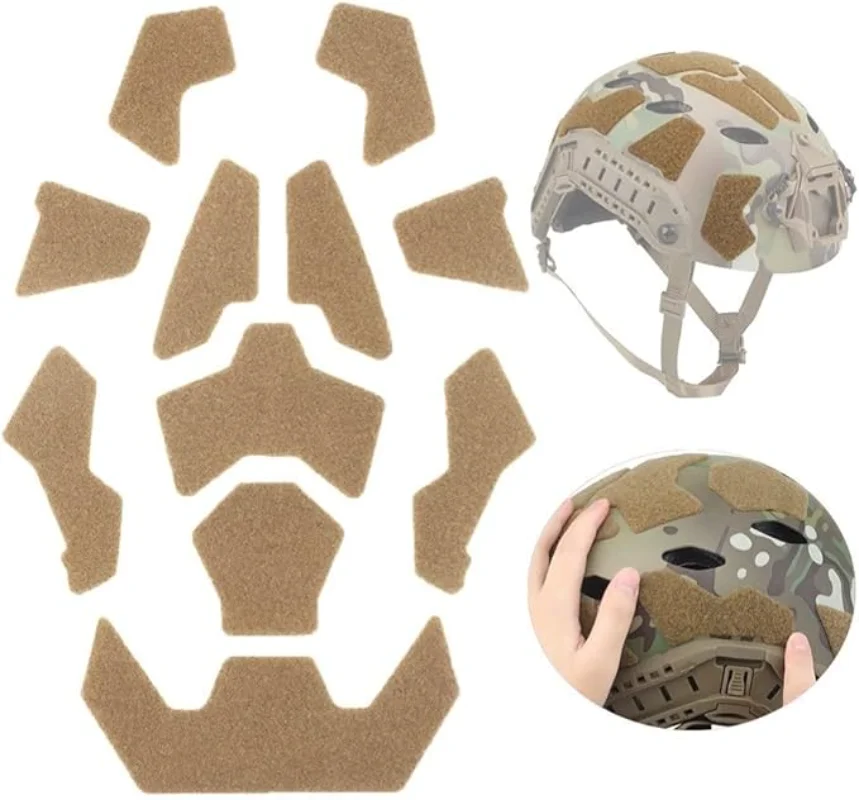 Parches para casco Airsoft, gancho y bucle, adhesivo táctico rápido para casco, pegatina mágica para accesorios de tiro de caza, 11 Uds. - imagen 2