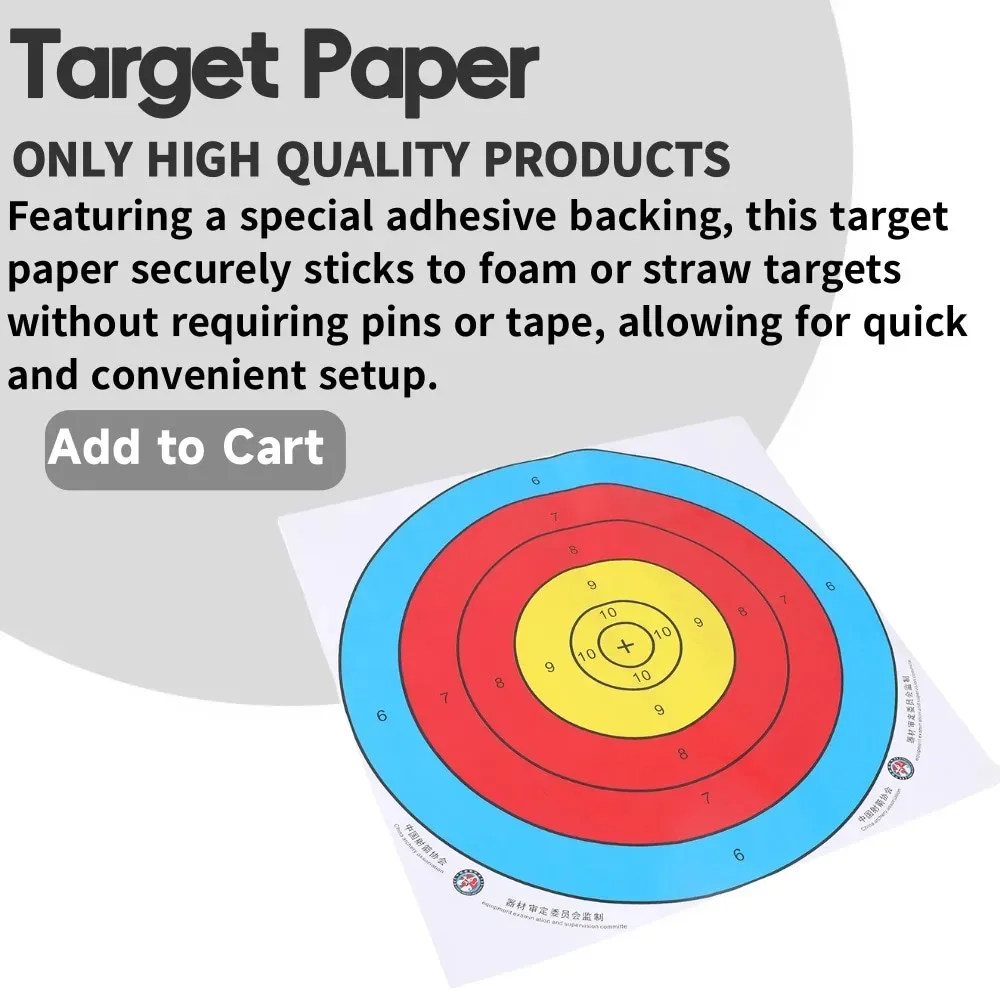 10X papeles de tiro con arco 40*40cm flecha adhesiva tiro con arco práctica de caza práctica de objetivo competición deportes para adultos - imagen 4