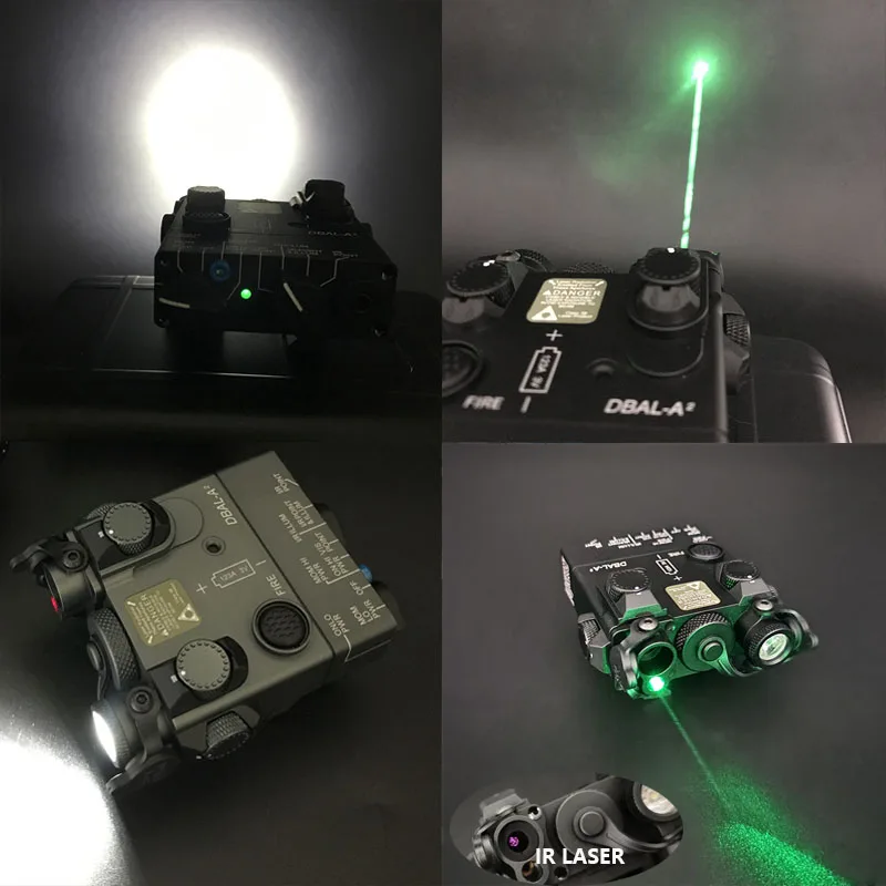 Táctico DBAL A2 láser verde rojo IR vista arma luz LED M300C M600 linterna Control remoto doble interruptor de presión Airsoft Set - imagen 5