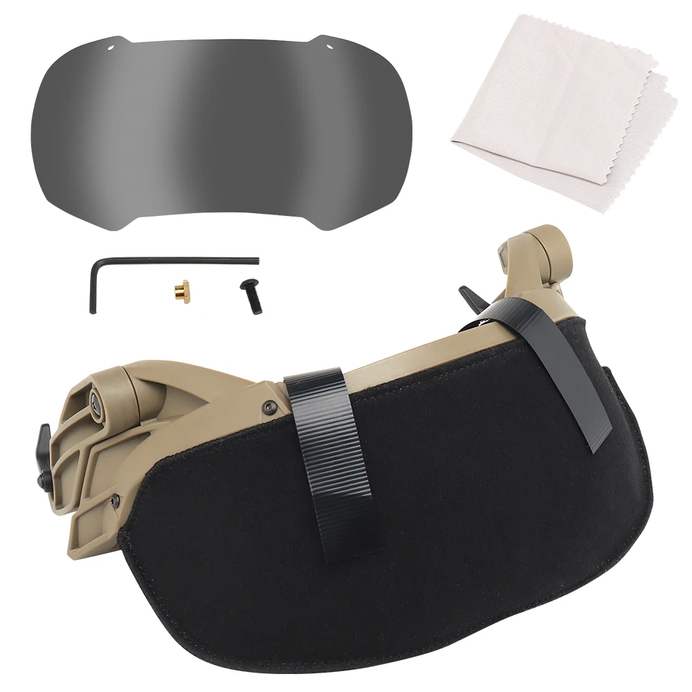 Casco táctico con gafas abatibles para airsoft paintball y tiro - imagen 5