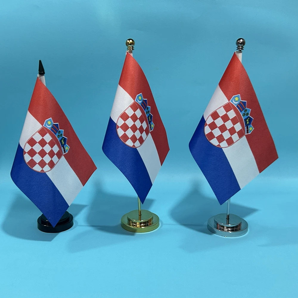 BANDERA DE CÍCIAR Escritorio de oficina Bandera PEQUEÑA Bandera de Croacia 14x21 cm Bandera de mesa de Croacia hr Bandera nacional País Banner Escritorio Adornos Banderas - imagen 2