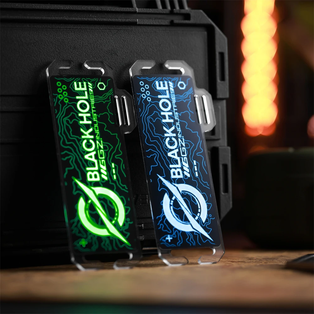 Clip Molle luminoso de agujero negro, Base que brilla en la oscuridad, doble propósito, bloque de identificación de parche funcional, accesorio de bricolaje - imagen 3