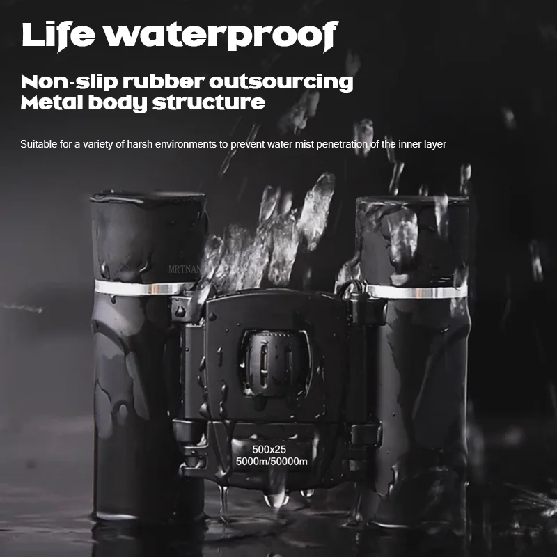 Binoculares portátiles con Zoom HD de 5000M/50000M, telescopio 500X25, potente visión plegable de larga distancia, caza, deportes de acampada al aire libre - imagen 5