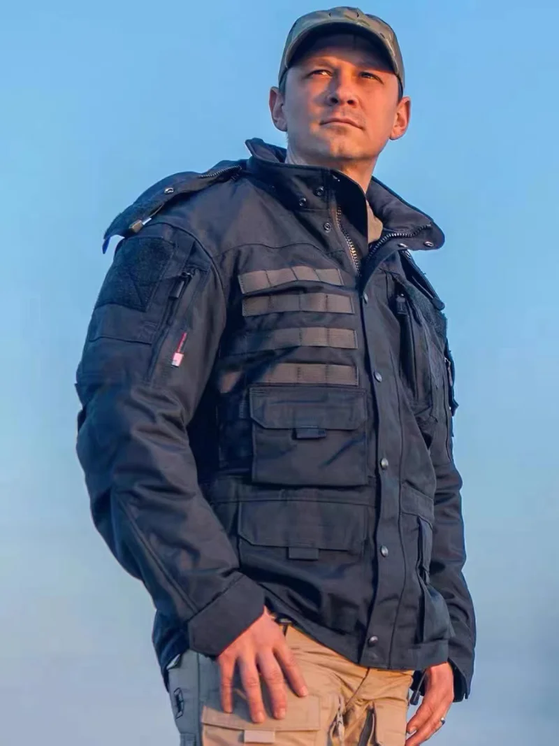 Chaquetas tácticas versátiles para Hombre, Chaquetas térmicas militares a prueba de viento, múltiples bolsillos, todo terreno - imagen 3