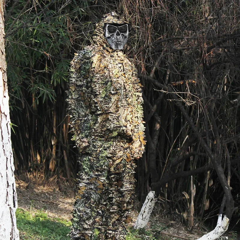 Traje Ghillie para hombres, mujeres y niños, ropa de caza de camuflaje biónico con hojas 3D, traje de tiro CS, conjunto de ropa de combate táctico - imagen 5