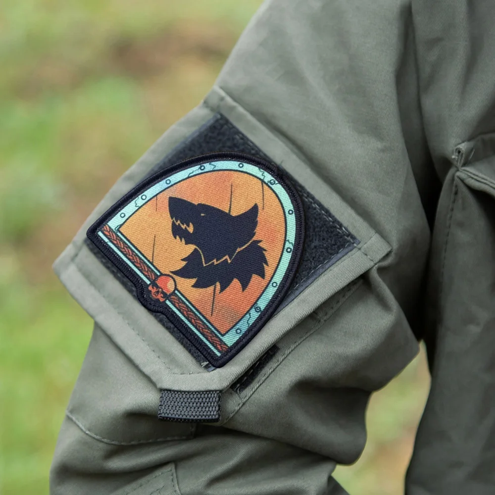 Parches de Meme Space Wolf, parche de gancho y bucle, brazalete moral, insignia de moral del ejército militar, pegatinas tácticas para mochila