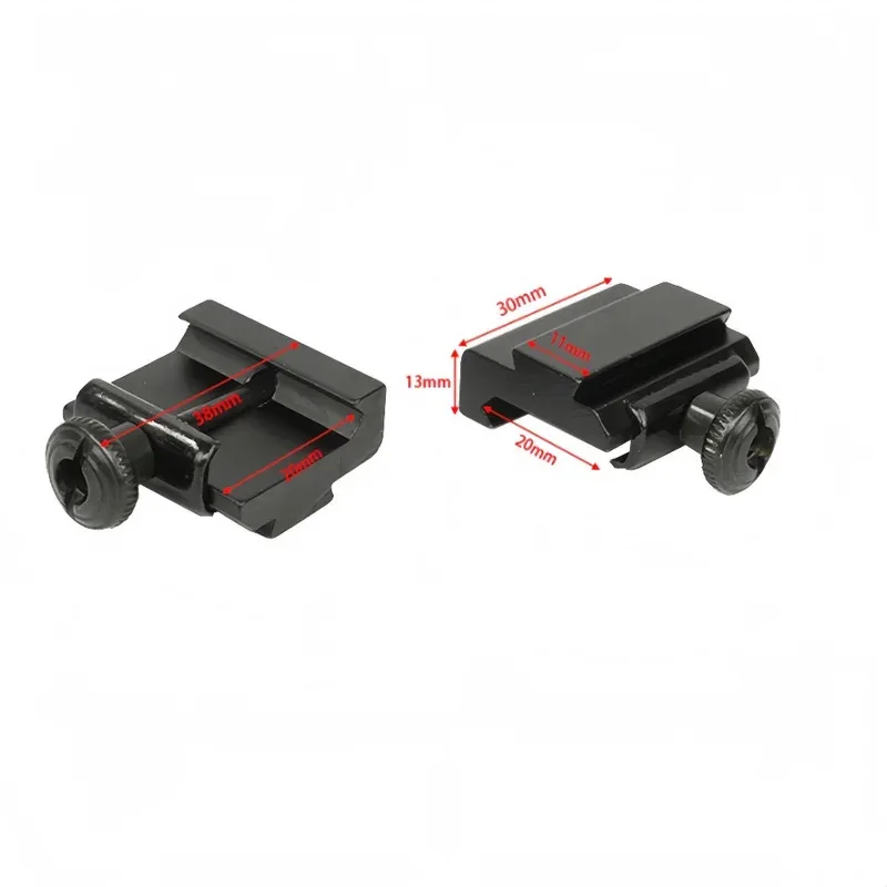 Adaptador de riel de 20mm, conversión a riel de cola de milano elevadora de 11mm, accesorio de decoración de juguete táctico, 2 uds., 4 Uds. - imagen 2