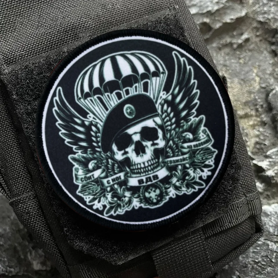 Parche estampado táctico de la Fuerza Aerotransportada, parches de gancho y bucle, insignia de moral militar, emblema, brazalete, ropa, pegatinas para mochila - imagen 5