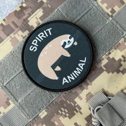 Parche táctico velcro perezoso chevron animal espiritual militar