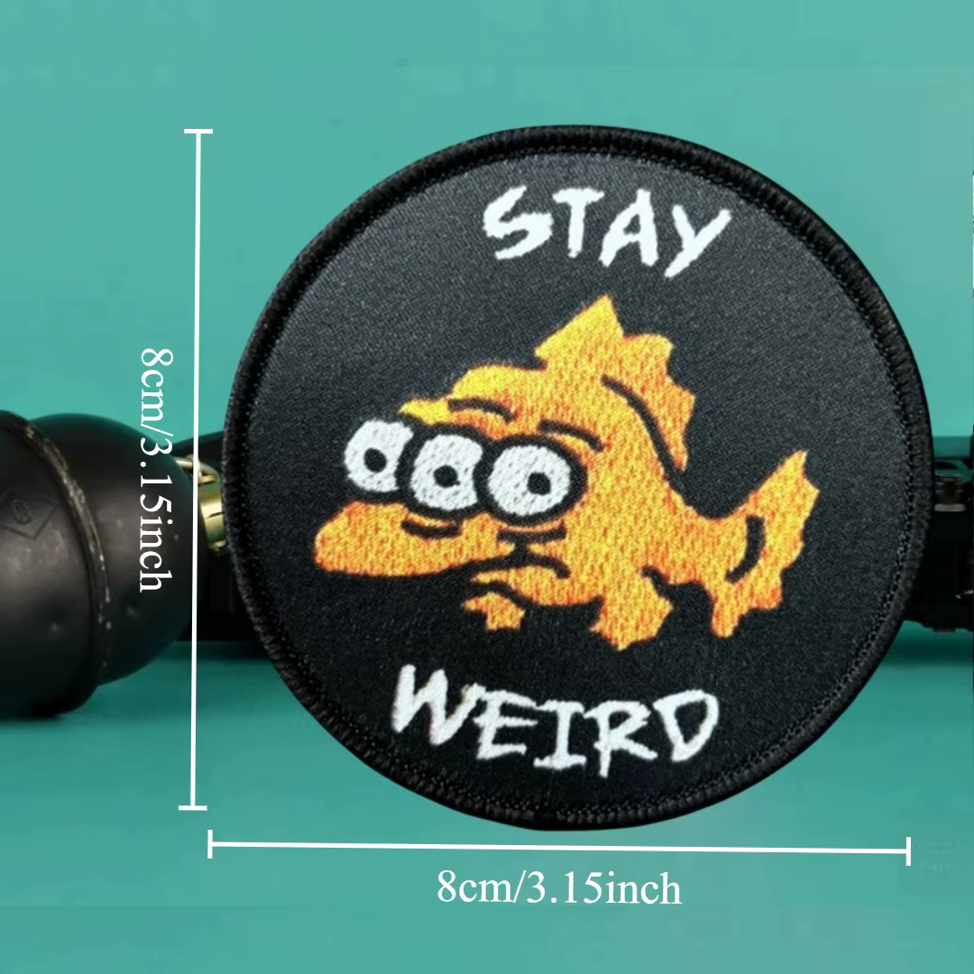 Parche Stay Weird táctico Velcro pescado – Insignia militar - imagen 3