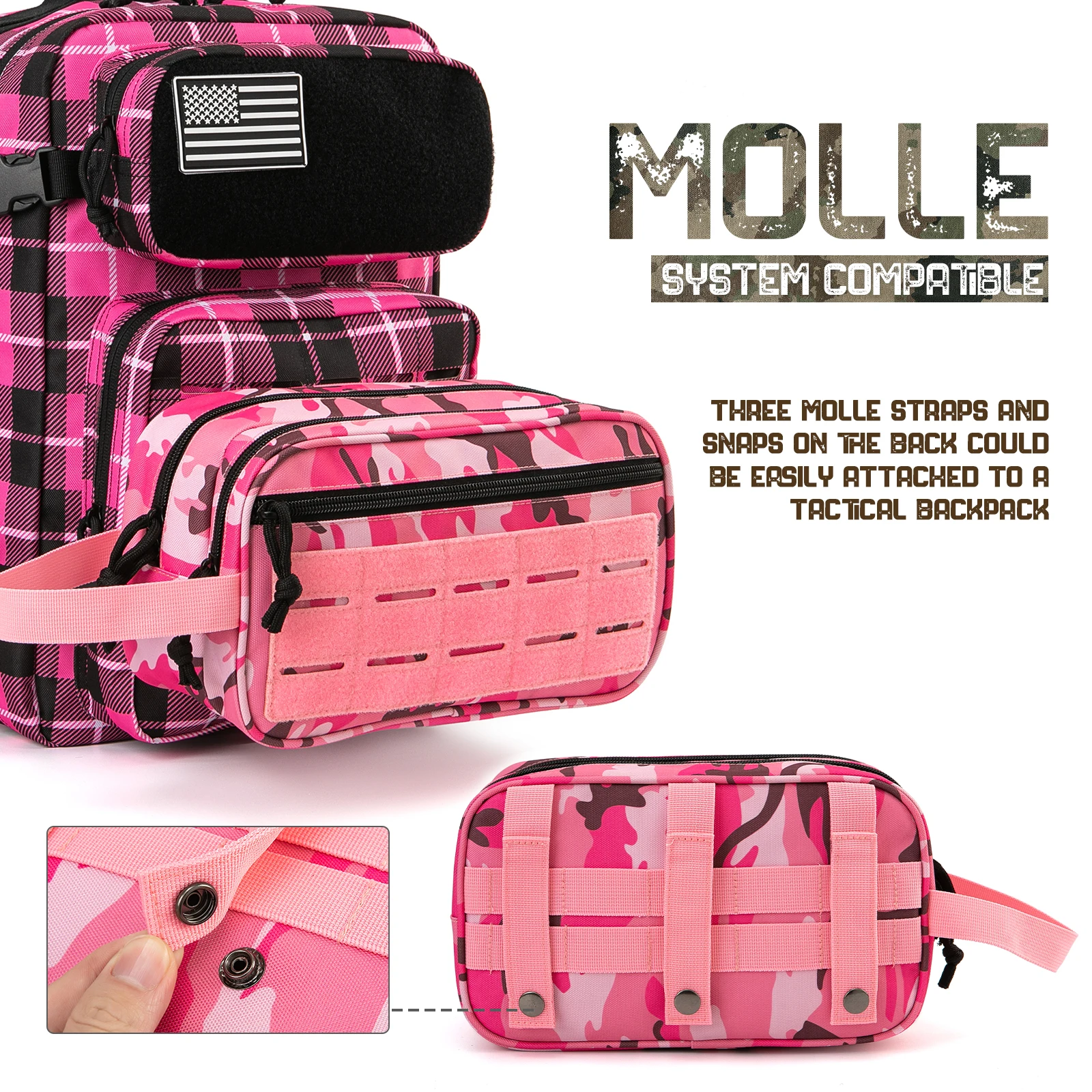 Neceser táctico para mujer, bolsa de higiene, herramienta EDC, bolsas Molle, Kit Dopp pequeño, Kit de afeitado para hombre, bolsa de ducha de viaje - imagen 5