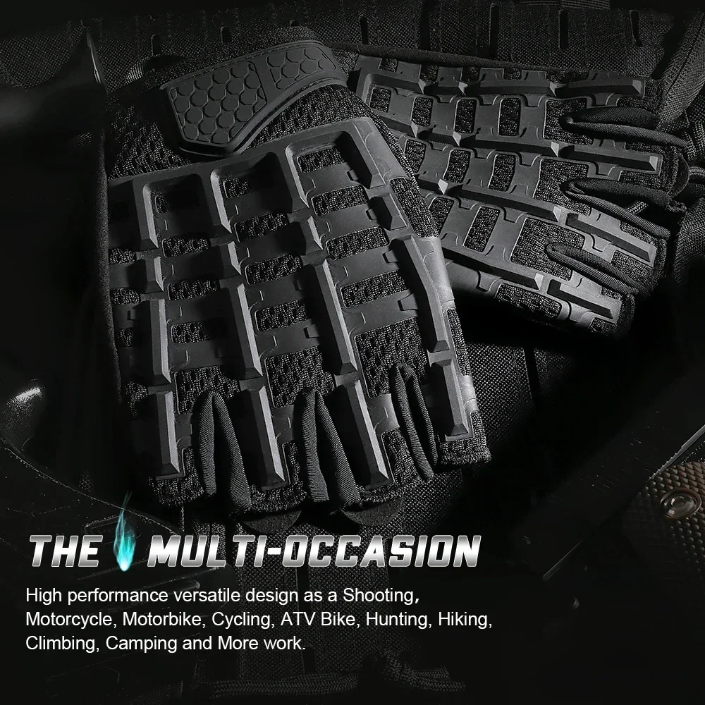 Guantes tácticos de medio dedo para exteriores, manoplas antideslizantes sin dedos para deportes, combate, caza, tiro, Paintball, Airsoft, trabajo en bicicleta - imagen 5