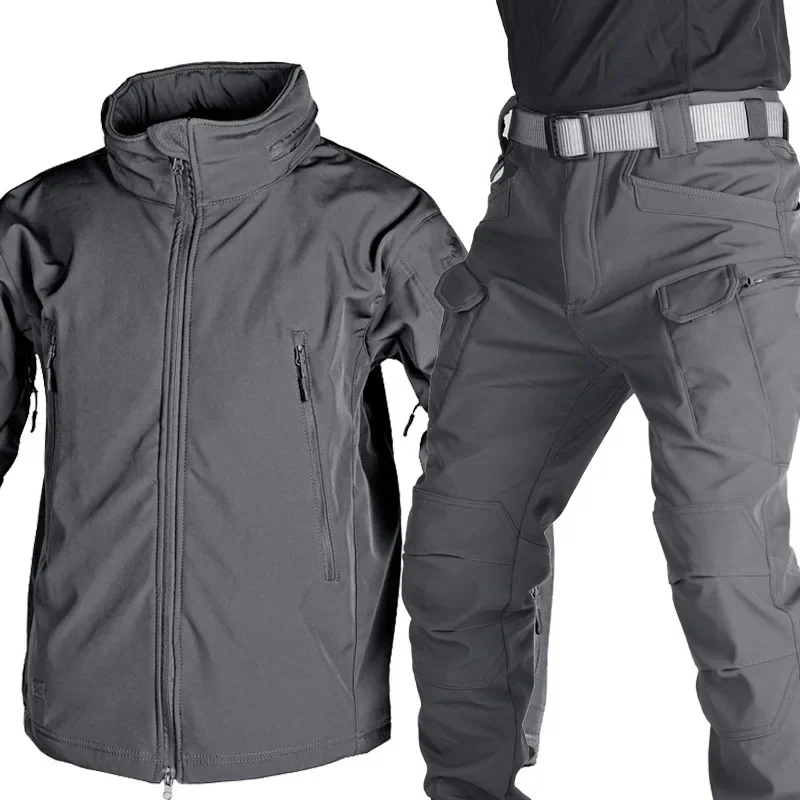Conjunto ropa táctica camuflaje impermeable con capucha y bolsillos - imagen 4