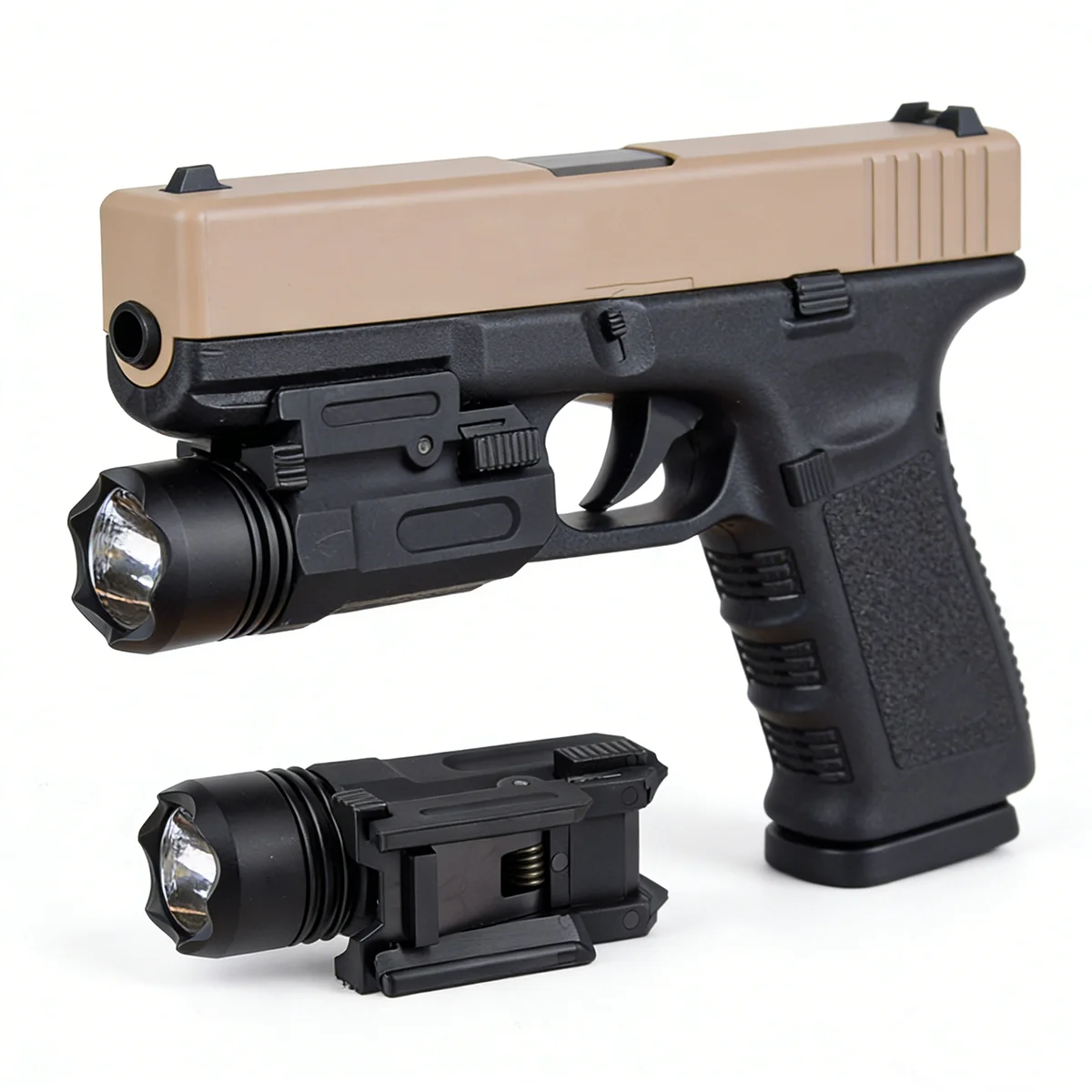 Luz de explorador táctica-Mini linterna LED QD riel de 20mm para Glock 17 18C antorcha de pistola constante de caza