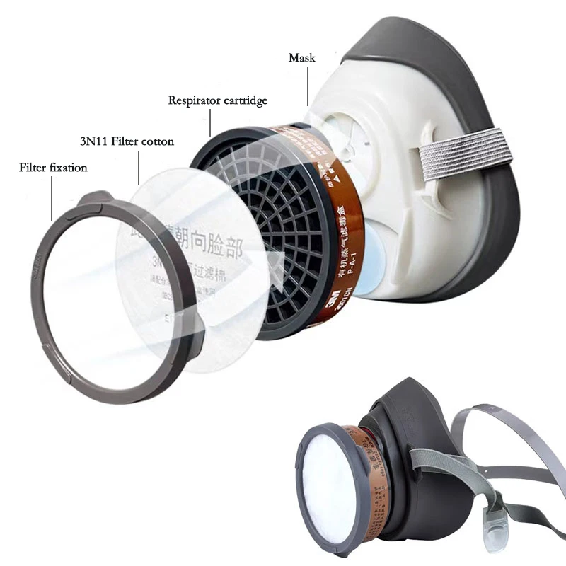 Mascarilla de algodón con filtro 3N11, 8,8 cm, 308/8200 antipolvo, 3200, máscara de Gas utilizada para decoración del hogar, pulido, pintura, minería, carpintería - imagen 3