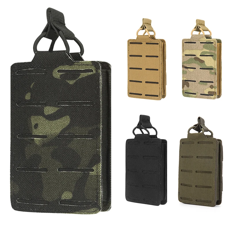 Bolsa para revistas de 5,56mm, bolsa táctica individual Mag, bolsa MOLLE abierta para M4 M14 M16 AR-15, revistas de Rifle de 5,56 MM, equipo de caza - imagen 5
