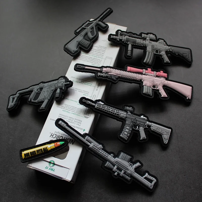 Parche de PVC 3D M416 Q Edition, brazalete de goma para armas SR 25, Parche de mochila, colección de moral, parches de bucle de gancho militar para ropa - imagen 3