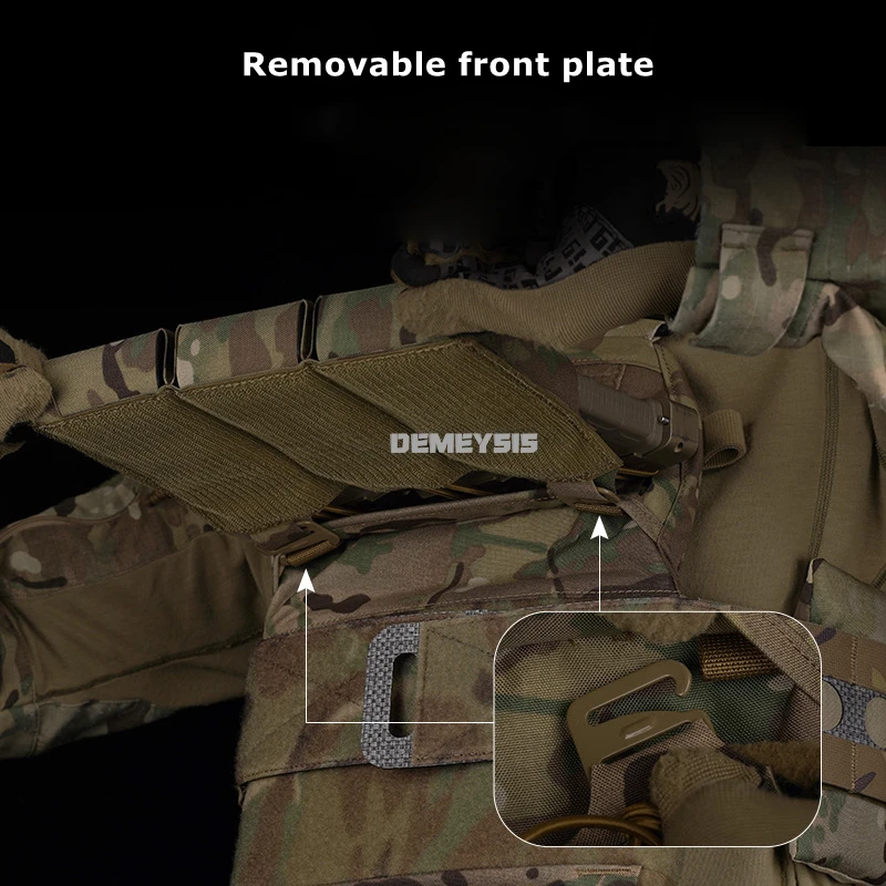 Chaleco táctico Airsoft, portador de placa, sistema MOLLE Modular de entrenamiento militar con bolsa Triple para revistas, chalecos de caza - imagen 5