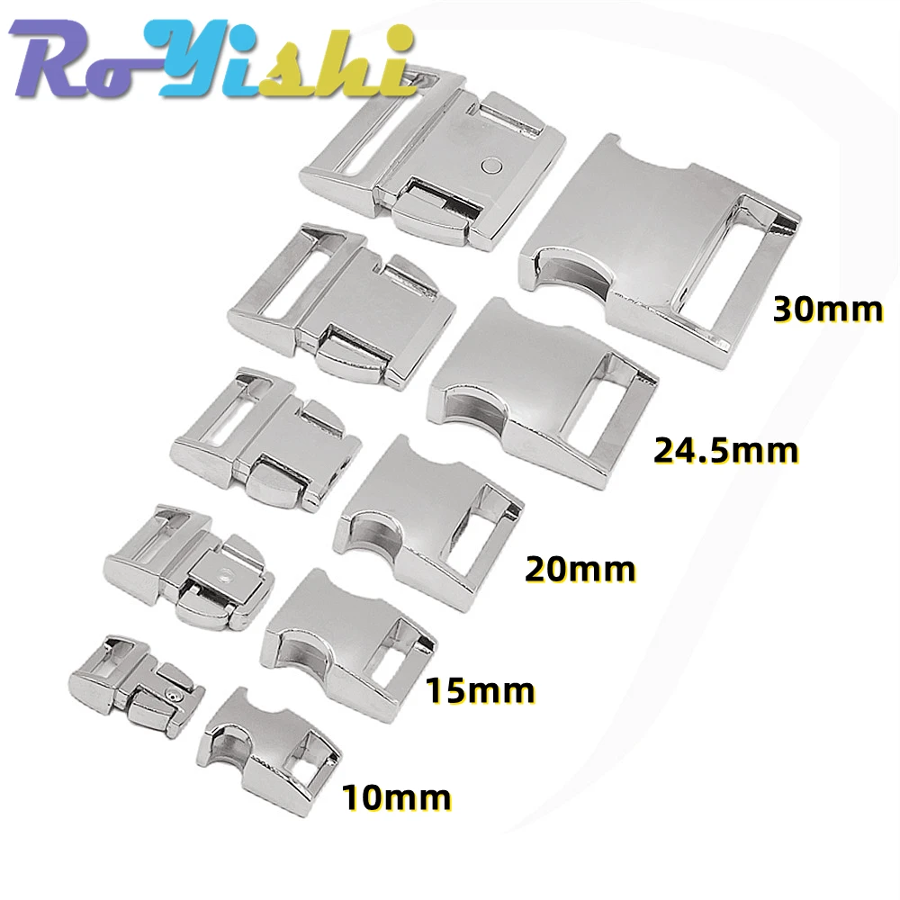 Hebilla de Liberación lateral de Metal para pulsera de Paracord, Collar de perro y gato, costura DIY, bolsa de equipaje, accesorios de mochila al aire libre, 1 piezas, 10-30MM - imagen 4