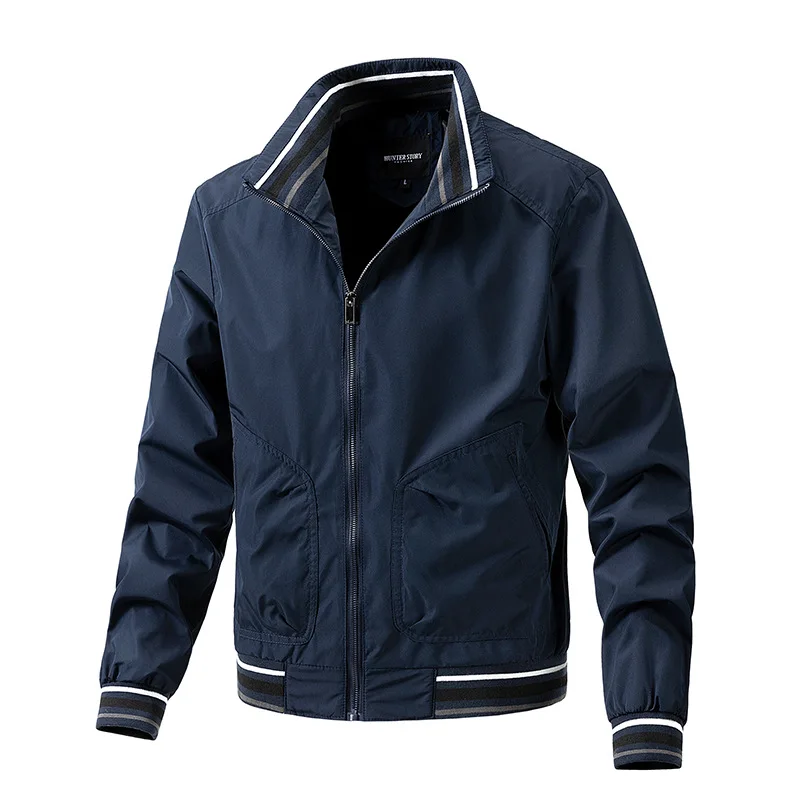 Chaqueta Bomber militar para hombre, abrigo cortavientos de carga fino, a prueba de viento, de calidad, con cuello levantado, de béisbol, primavera y otoño - imagen 4
