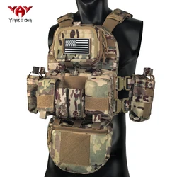 YAKEDA Chaleco táctico de caza modular con cinturón MOLLE desmontable