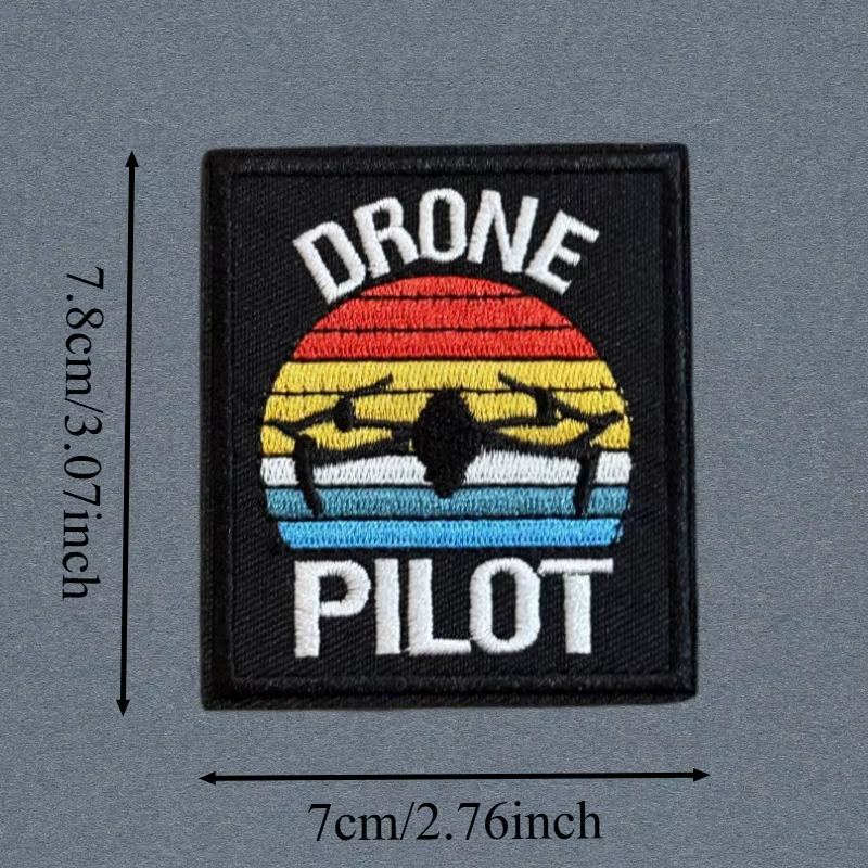 Parche táctico bordado Piloto de dron con velcro para chaleco - imagen 3