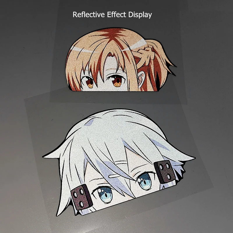 Pegatina de Arte de espada de Anime japonés en línea, Asada Shino Yuuki Asuna, pegatina reflectante para ventana de coche, pegatina de Scooter eléctrico, decoración impermeable - imagen 4