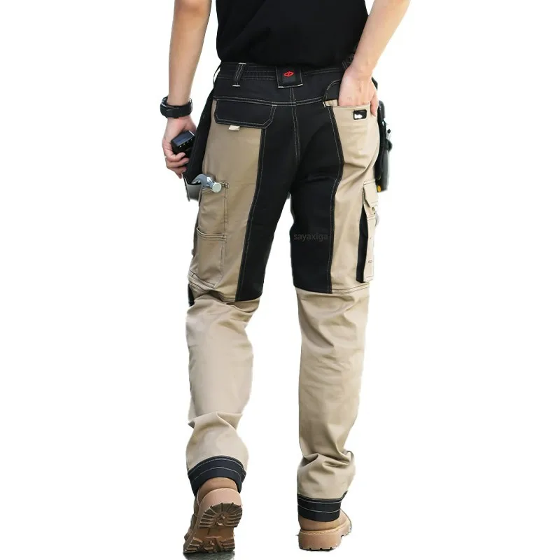 Pantalones Cargo Overol para Hombre, ropa de trabajo con múltiples bolsillos para senderismo al aire libre, pantalones para correr, pantalones de trabajo para Hombre con rodilleras - imagen 3