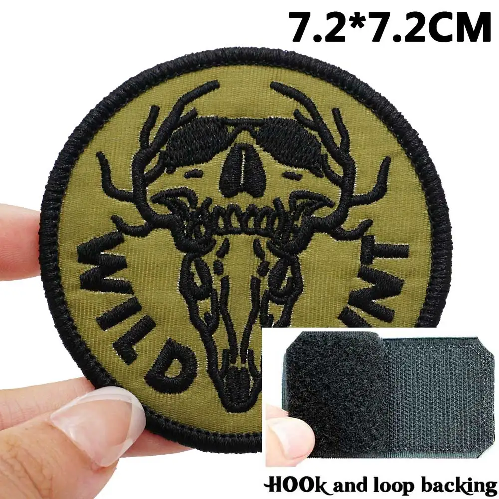 Parches bordados wild hunter, apliques de etiqueta de costura, banda de motorista punk, insignias de ropa de Rock con respaldo de gancho - imagen 2