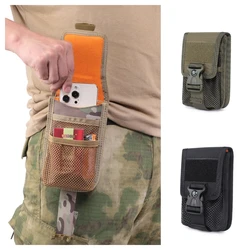 Bolsa táctica para teléfono de doble capa con brújula de 7 pulgadas 1000D, bolsa Molle para caza al aire libre, riñonera deportiva duradera para cinturón de teléfono