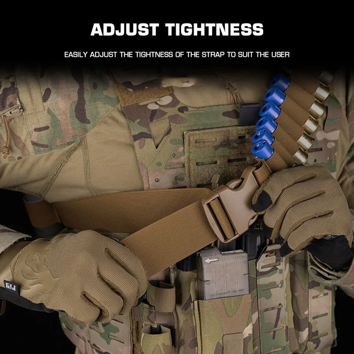 Cinturón táctico para escopeta, 8 rondas, 16 rondas, bolsa para cinturón de granada M433, soporte para munición de nailon Airsoft para caza - imagen 5