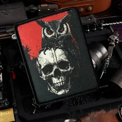 Parche MOLLE táctico velcro búho esqueleto