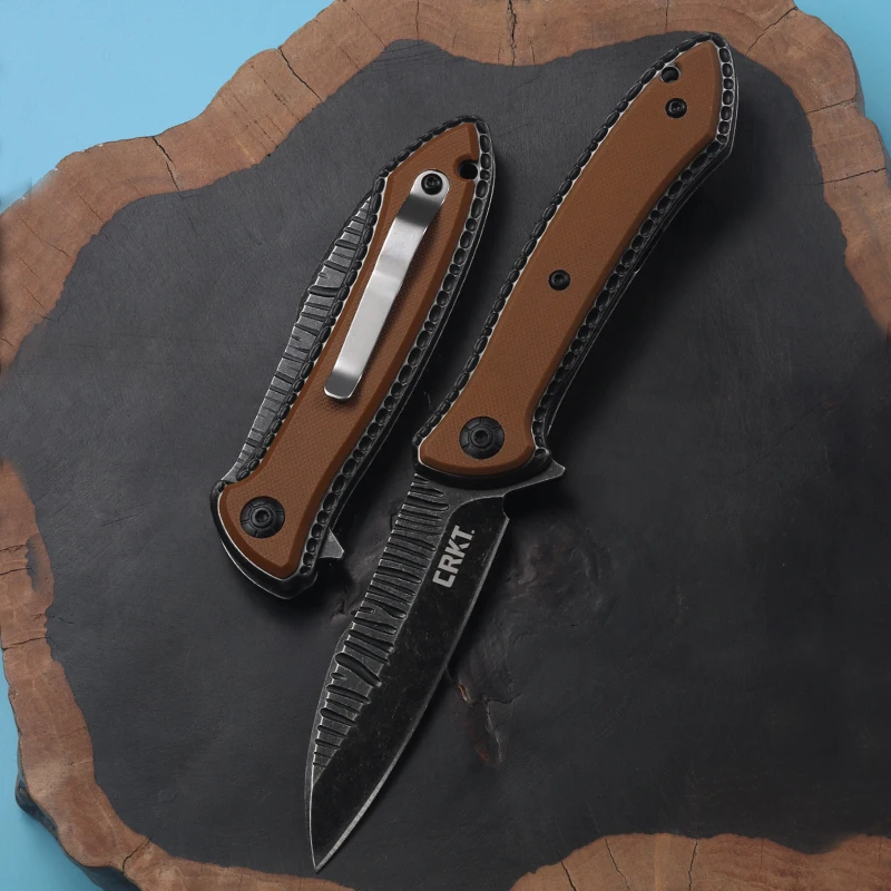 Cuchillo plegable más vendido, hoja 7Cr13Mov, mango de acero 420, herramienta EDC para exteriores