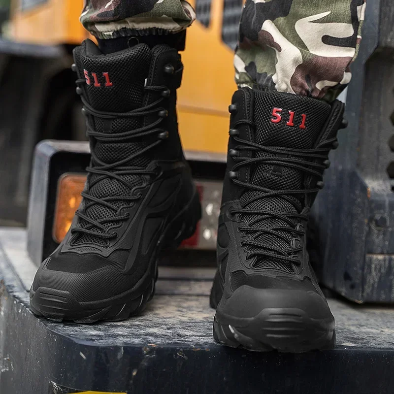 Botas militares tácticas para hombre, zapatos de trabajo de seguridad para invierno, botas militares de combate en el desierto de la fuerza especial, zapatos de senderismo al tobillo para exteriores - imagen 4