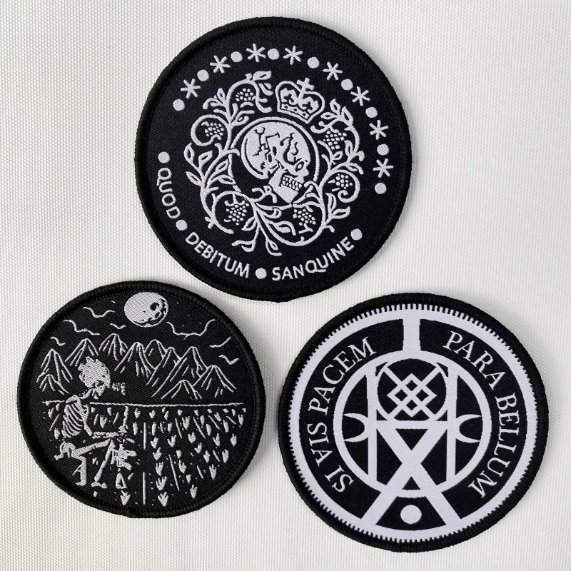 Pegatina táctica de calavera, dispositivo de visión nocturna, parche Quod Debitum Sanquine, gancho y bucle SI VIS PACEM PARA BELLUM, parches de tela - imagen 2