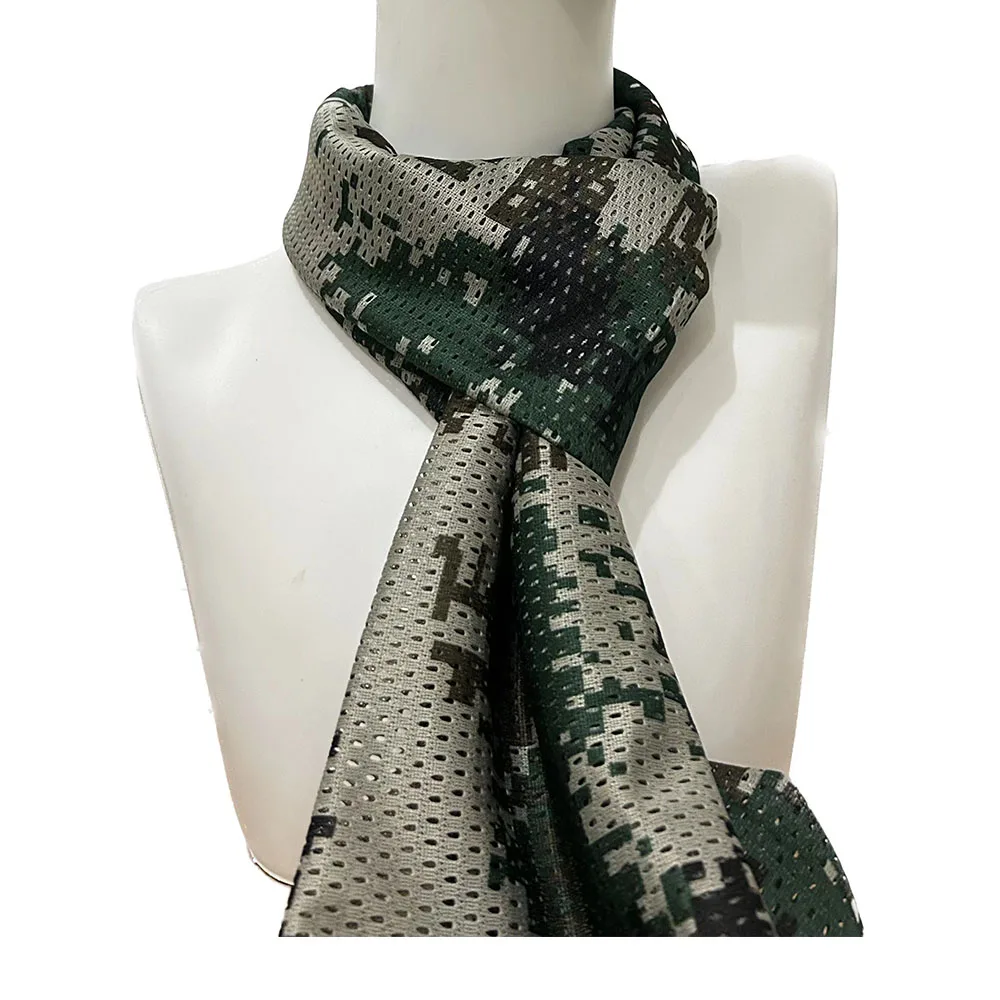 Bufanda táctica de malla de camuflaje para el cuello, pañuelo de cara de francotirador KeffIyeh, velo Shemagh, envoltura de cabeza para acampar al aire libre y caza - imagen 5