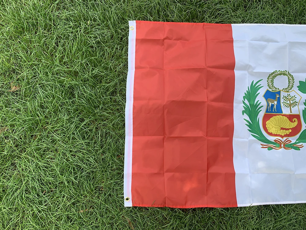 Bandera Perú doble cara de poliéster impresa para colgar - imagen 3