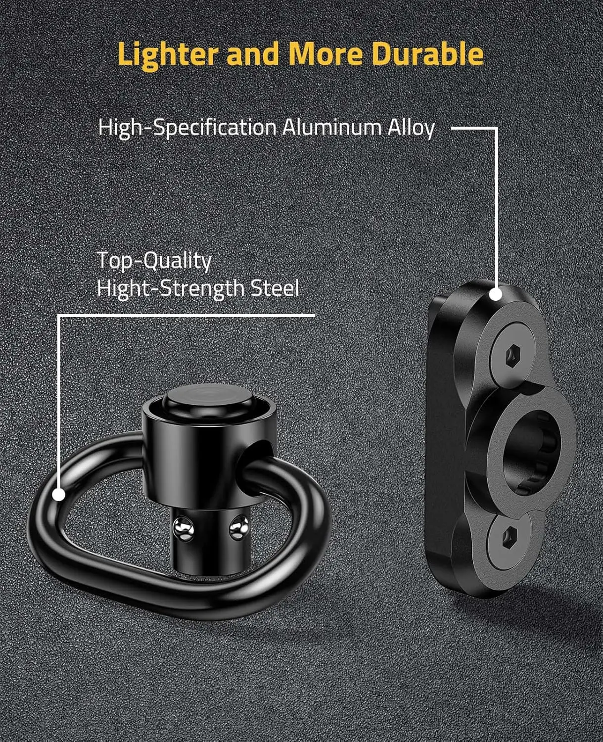 Adaptador de anclaje QD giratorio táctico para correa M-LOK 360° - imagen 5