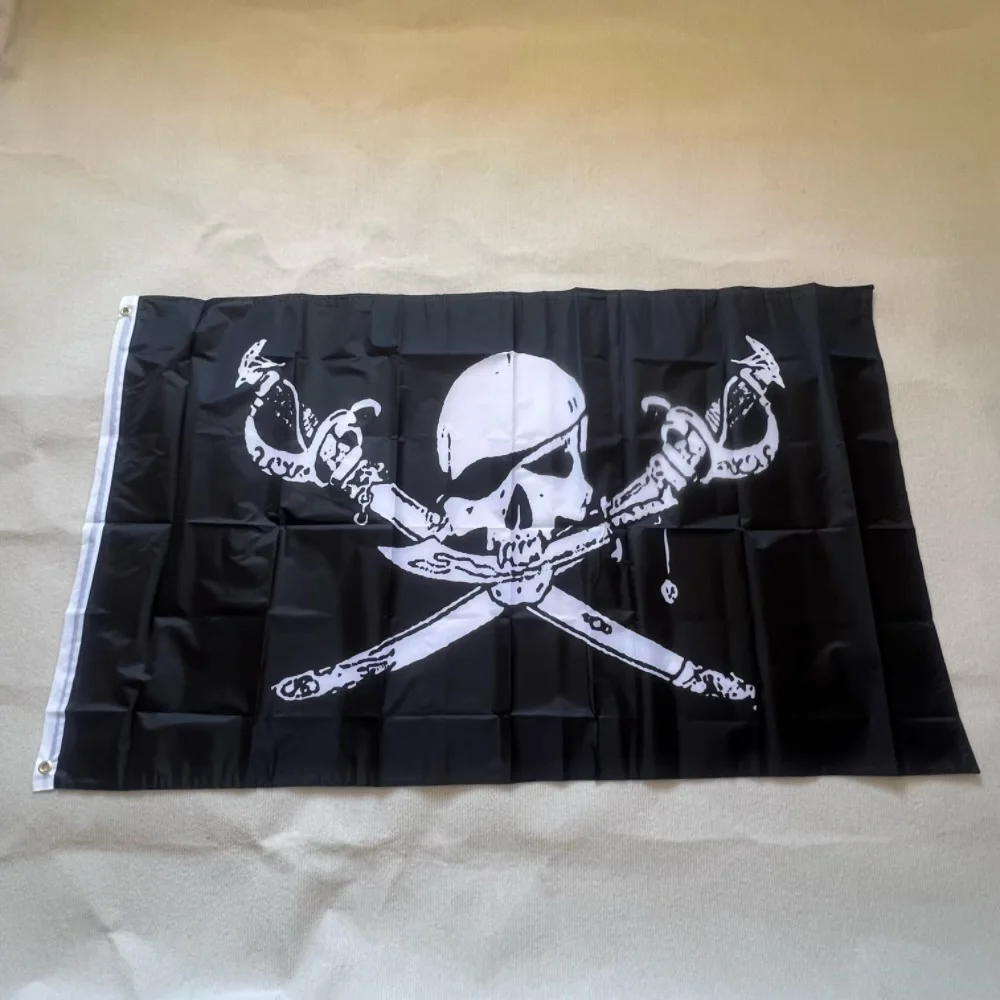 Bandera de pirata YIXIN, 90x150cm, 3x5 pies, jolly roger, calavera, huesos cruzados, bandera de pirata Brethren de la costa, pancarta colgante de poliéster