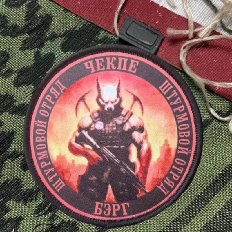 Parche con estampado de guerrero lobo, chaleco táctico, sombreros con gancho y bucle, insignia de moral, mochila, pegatinas decorativas, parches para brazalete para ropa - imagen 4