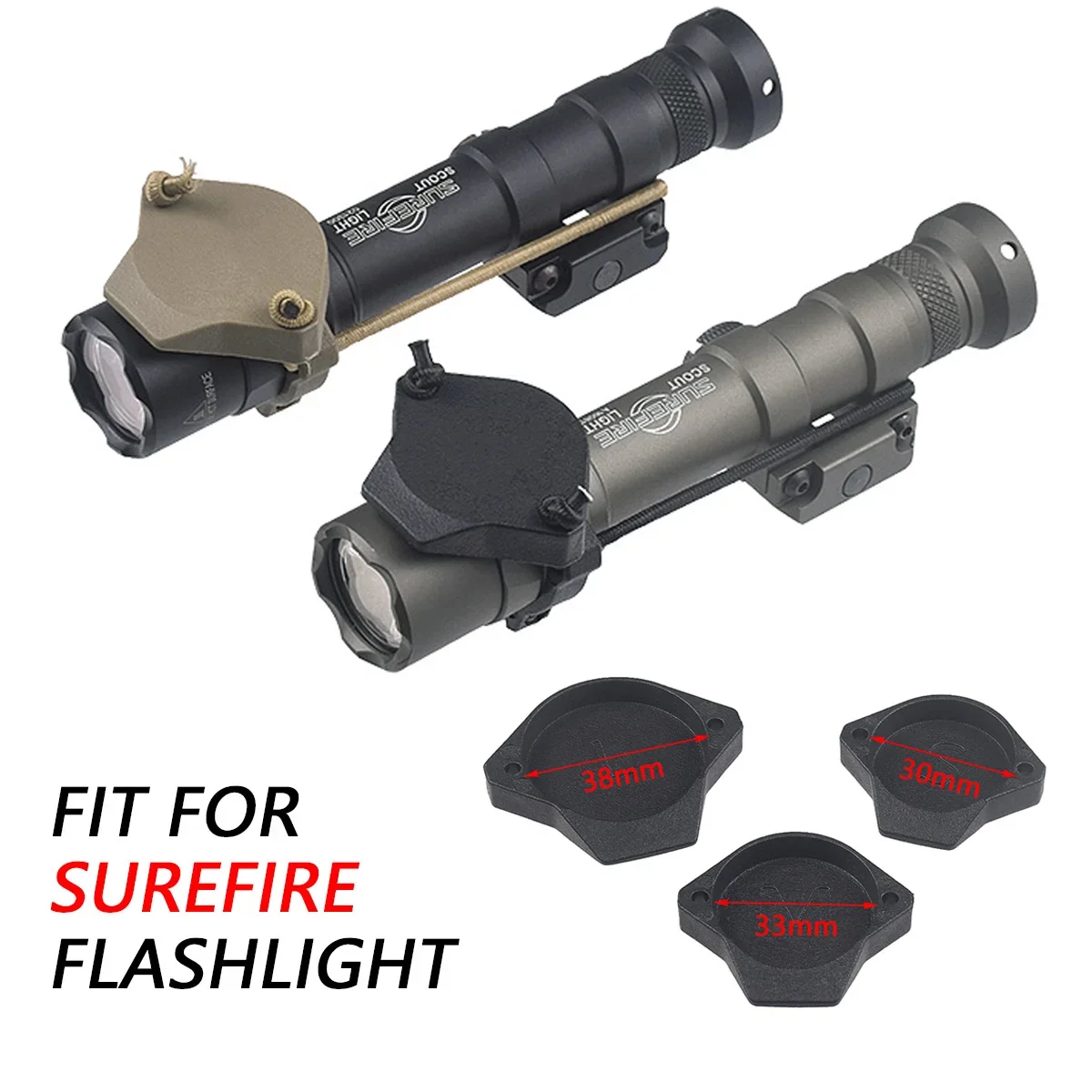 Luz de armas Surefire Scout, linterna de caza, cubierta protectora de lente táctica M300 M600, cubierta protectora de tapa de lente frontal - imagen 2